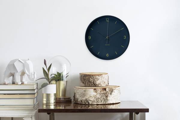 Horloge murale design Cadran Nuit Bleu - Verre clair - 30 x 30 x 5 cm