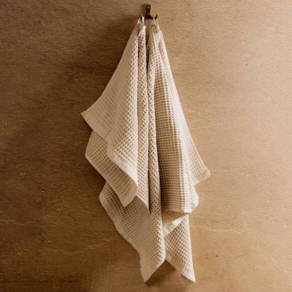Handtuch VAFFEL 2er-Set Beige - Textil - 70 x 1 x 130 cm