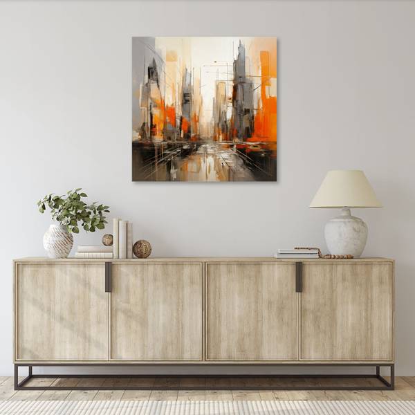 Canvas schilderij Stad 50 x 50 cm