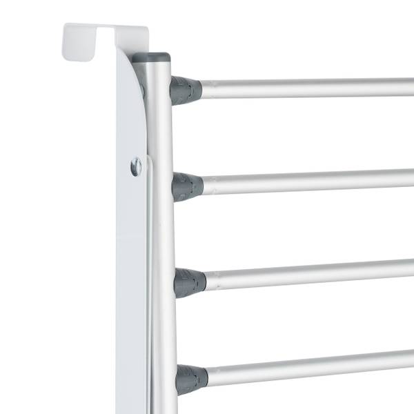 Séchoir de porte Noir - Gris - Argenté - Polyester - Aluminium - Fer - 47 x 125 x 36 cm