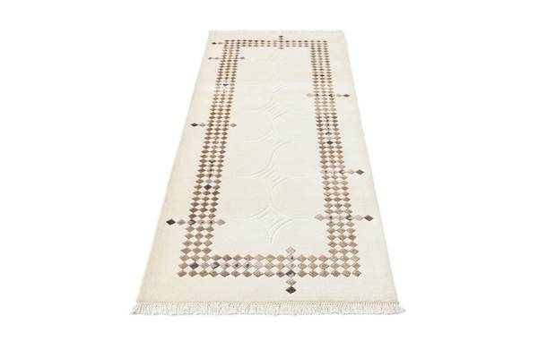 Tapis de passage Darya CMLIV Beige - Laine - 81 x 1 x 198 cm