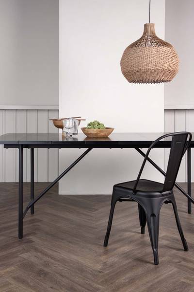 Esstisch Astrid Schwarz - Holz teilmassiv - 90 x 75 x 200 cm