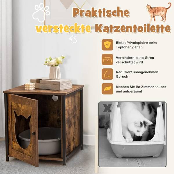 Kattenkast BH32238ORNL bruin - plaatmateriaal op houtbasis - 53 x 55 x 50 cm