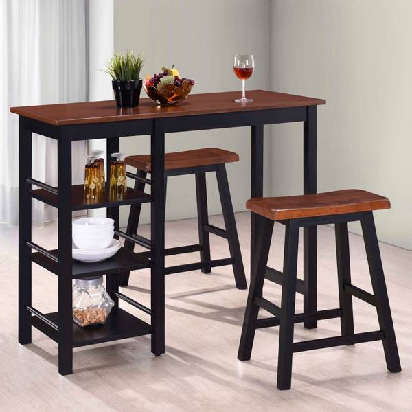 Bar-Set 3er Set XT9647 Schwarz - Holzwerkstoff - 48 x 91 x 108 cm