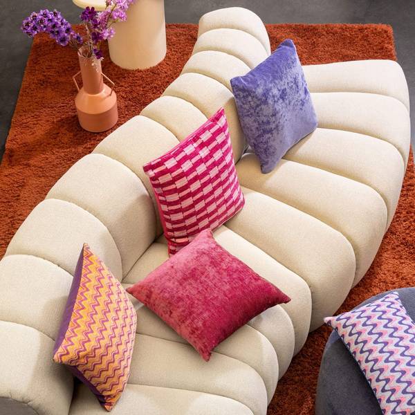 Sierkussen Alice violet - structuurstof - 30 x 50 x 10 cm