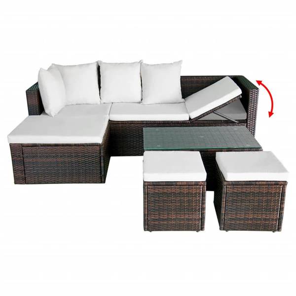 Gartenmöbel-Set 3006305 (4-teilig) Braun - Polyester - 50 x 33 x 80 cm