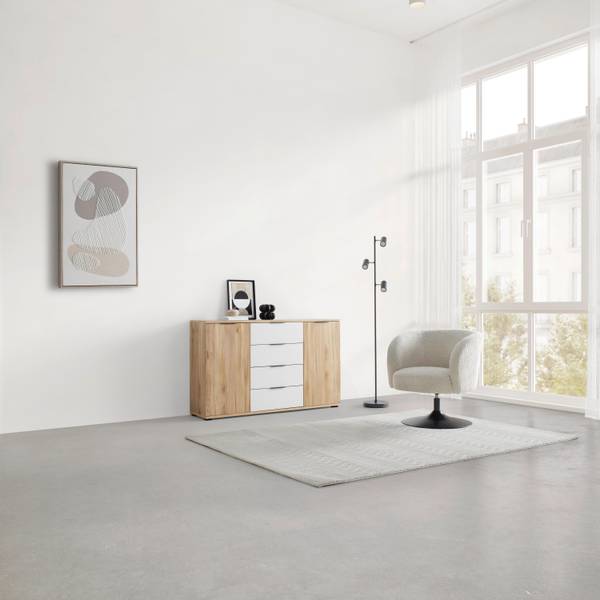Kommode RABINA Beige - Braun - Holzwerkstoff - 150 x 91 x 38 cm