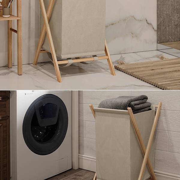 Wäschekorb Bruno 49383 Beige - Holz