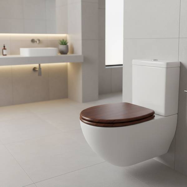 Abattant WC à fermeture douce Marron - Argenté