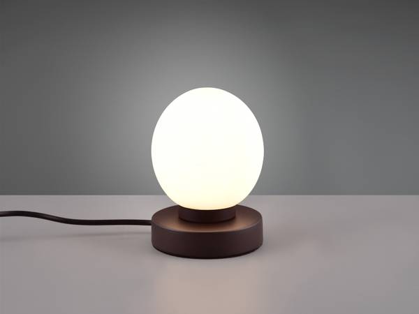 Tischlampe Rostfarbig Weiß Touch dimmbar Braun - Weiß