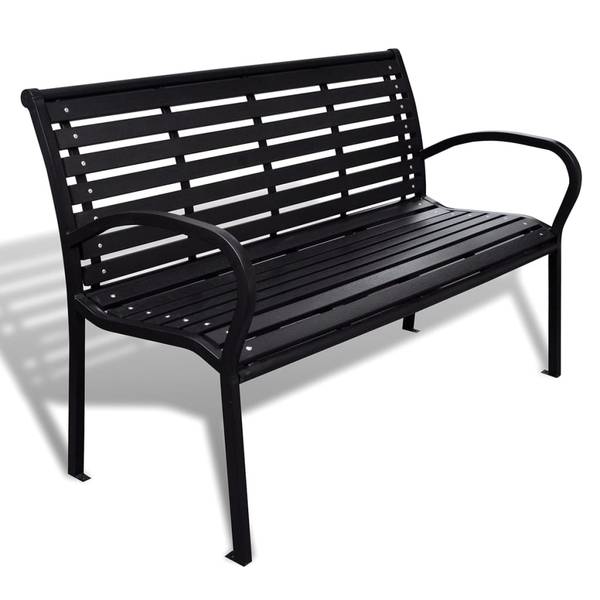 Gartenbank 3013333 Schwarz - Stahl - Holzverbundwerkstoff - 125 x 80 x 61 cm