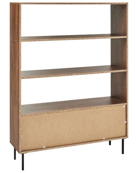 Bibliothèque NANTON Noir - Marron - Bois manufacturé - 105 x 140 x 30 cm