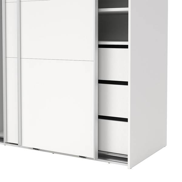 Schiebetürenschrank Catania (2-türig) Weiß - Holz teilmassiv - 119 x 201 x 67 cm
