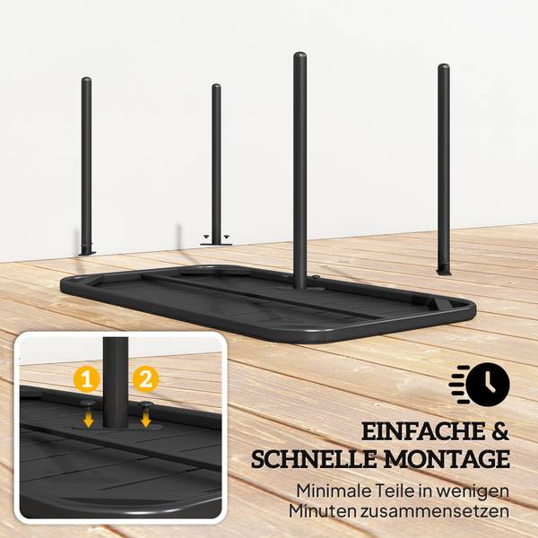 Couchtisch 84K-051V00BK Schwarz - Stahl - 50 x 43 x 90 cm