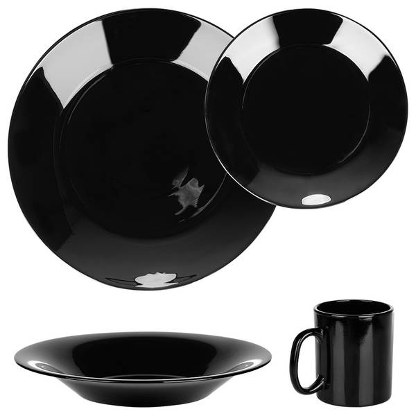 Tafelservice 24-tlg. Set SET632 Schwarz - Glas