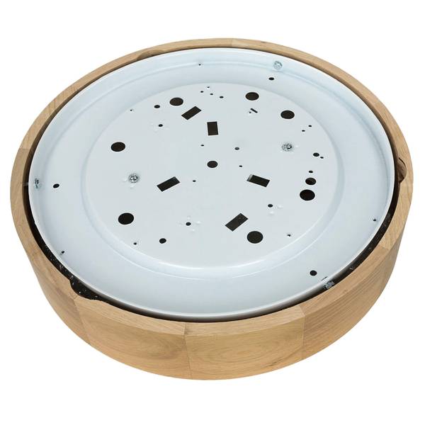 ARBARO LED Deckenleuchte Aus Holz & Glas – Rund, 37 Cm, 1700 Lm, 3000 K Warmweiß, Für Wohnzimmer, Flur