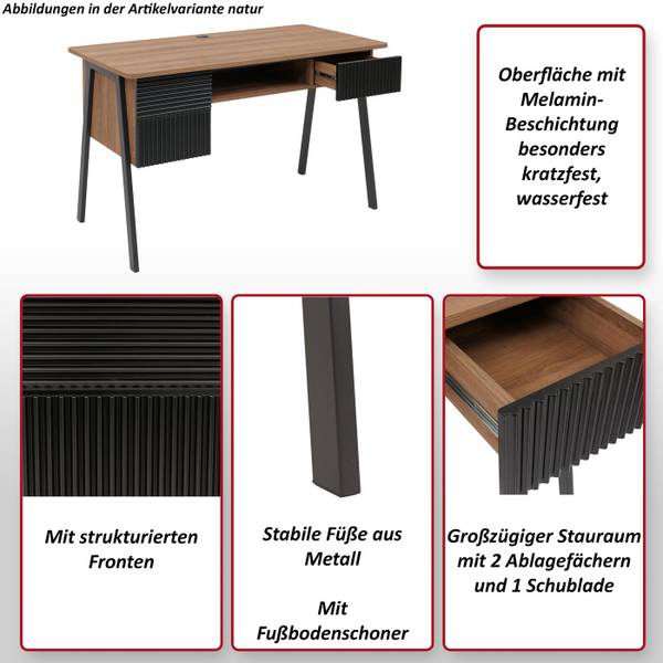 Schreibtisch O40 Beige - Metall - Holz teilmassiv - 120 x 78 x 60 cm