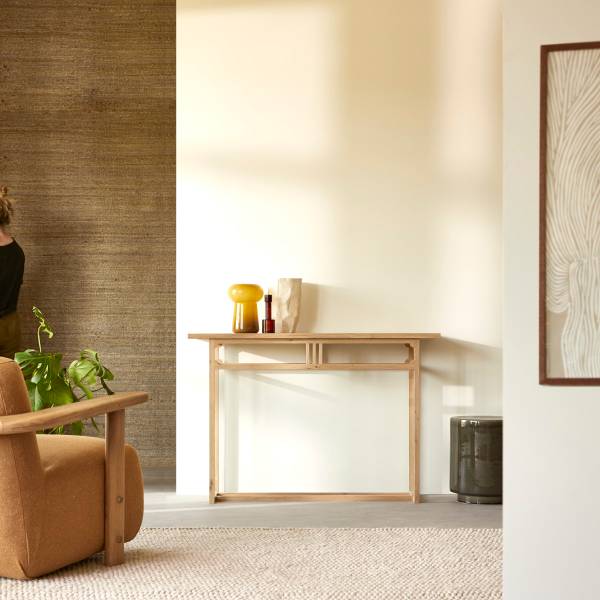 Konsolentisch Clovis Beige - Eiche - 122 x 83 x 40 cm