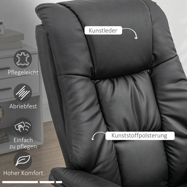 Relaxsessel 2er-Set 839-851V80BK Braun - Kunstleder - 89 x 110 x 77 cm