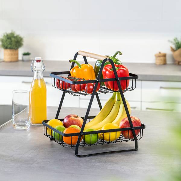 Obstschale 70493 Schwarz - Metall - 30 x 32 x 27 cm