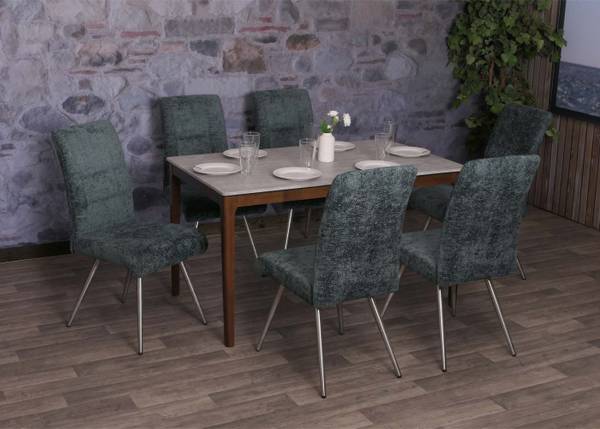 Esszimmerstuhl G55 (6er-Set) Blau - Polyester - 68 x 97 x 64 cm