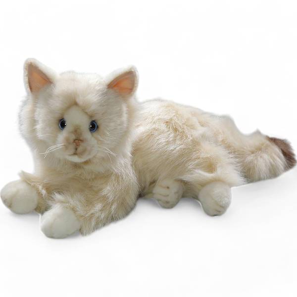 Kuscheltier Katze Birmakatze Beige - Kunstfell - 14 x 20 x 30 cm