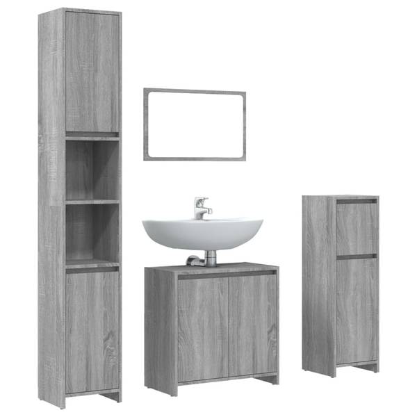 Meubles de salle bain 3003925 (lot de 4) Gris lumineux
