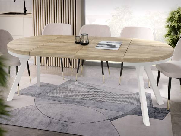 Ausziehbarer Esstisch Lume Braun - Eiche Sonoma Dekor - 100 x 100 cm - Durchmesser: 100 cm