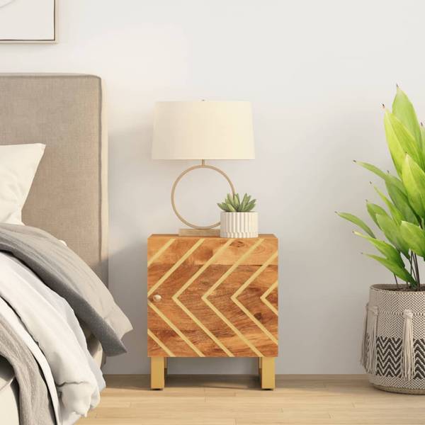 Nachttisch DE407 Braun - Massivholz - 40 x 46 x 34 cm