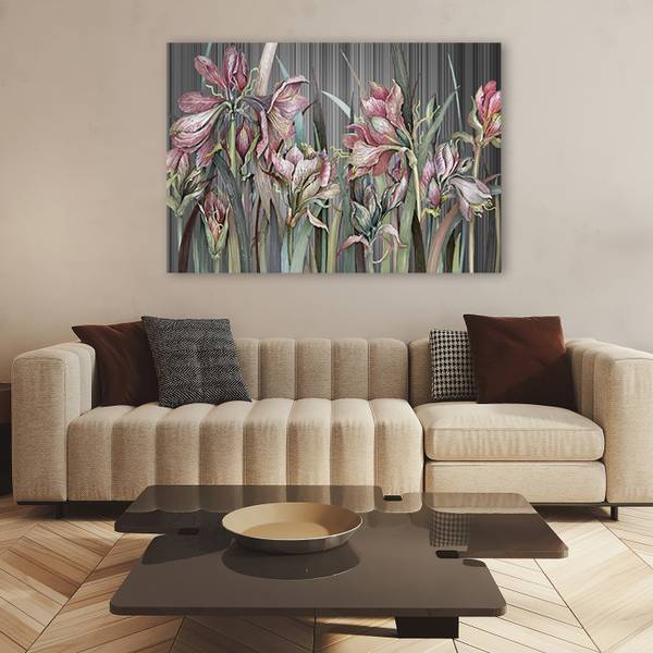 Wandbild irisblumen 120 x 80 cm