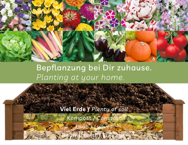 Hochbeet Growy2 Braun - Tanne - 120 x 27 x 120 cm