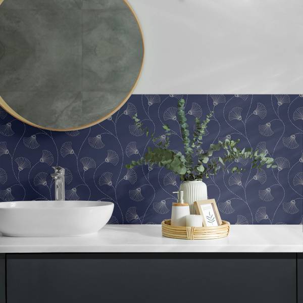 Fliesen Blumen Linien-Design 4er Set 50 x 50 cm