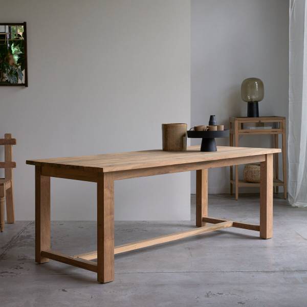 Tisch Teresa Beige - Teakholz - 200 x 76 x 90 cm