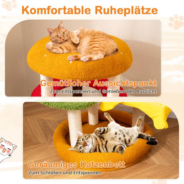 Kratzbaum BH32591 Orange - Holzwerkstoff - 60 x 106 x 60 cm