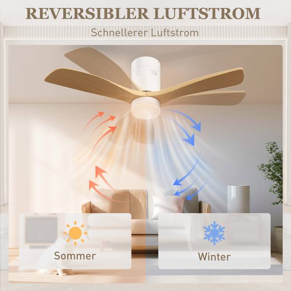 Deckenventilatorleuchten B31-516V00ND Braun - Massivholz - 117 x 29 x 117 cm
