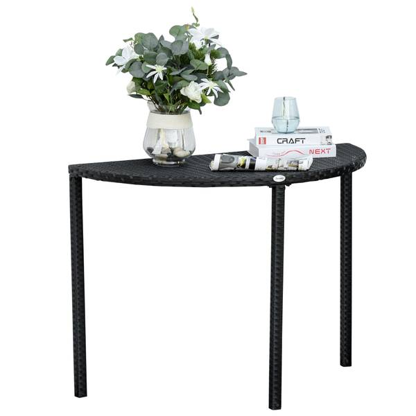 Balkontisch BB5380 Schwarz - Rattan - 50 x 74 x 100 cm