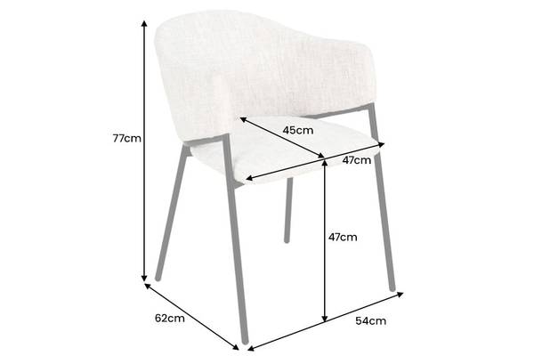 Stuhl NOBLESSE Grau - Chenille - Polyester - 54 x 77 x 62 cm