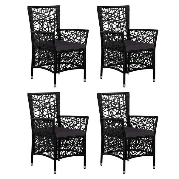Ess-Set 3001564-3 (5-teilig) Schwarz - Polyester - Klarglas - Polyethylen - 90 x 75 x 90 cm