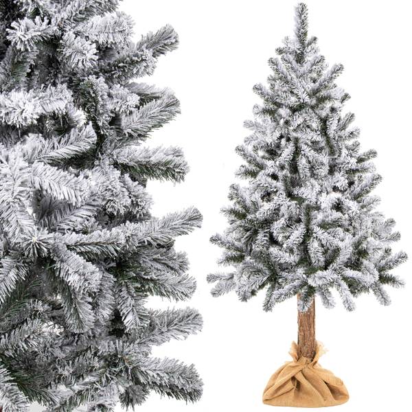 Weihnachtsbaum Fichte mit Kunstschnee Braun - PVC - 80 x 180 x 80 cm