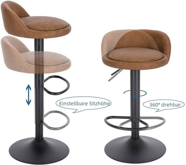 Barhocker Ronny (4er Set) Braun