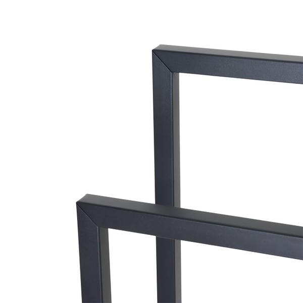 Porte-serviettes à 2 barres en métal Noir - Fer - 41 x 77 x 21 cm