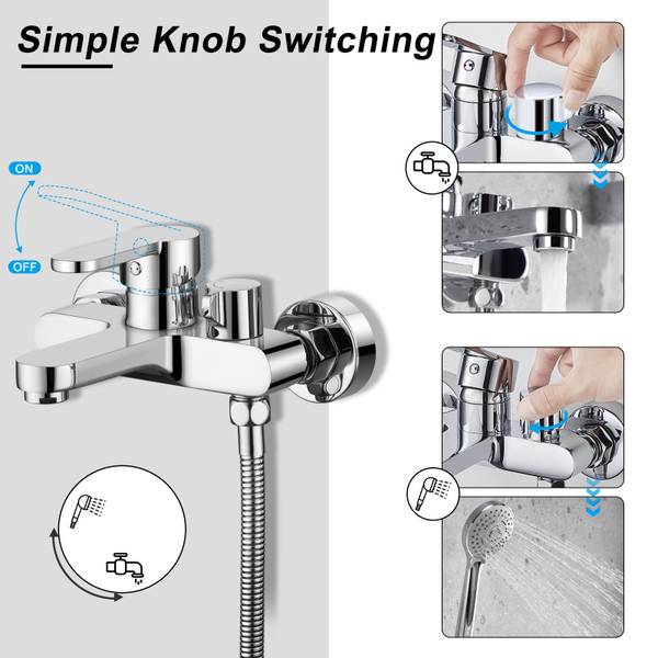 Wannenarmatur Badewannenarmatur BS111 Grau - Messing - Edelstahl - 20 x 15 x 24 cm