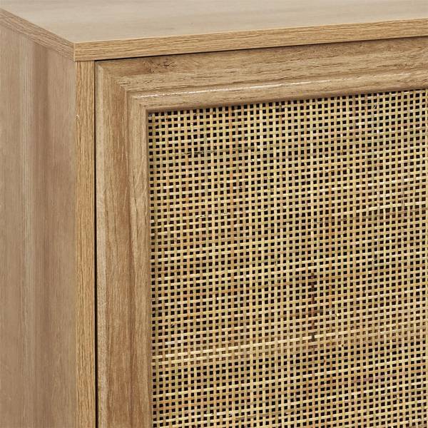 Kommode Tivo Beige - Rattan - Holz teilmassiv - 119 x 11 x 41 cm