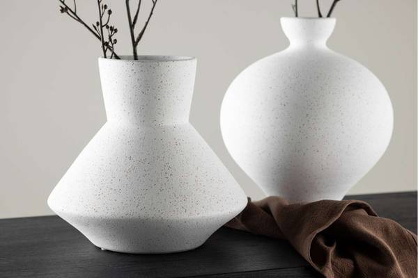 Vase Rellis Weiß - Holz teilmassiv - 22 x 20 x 22 cm