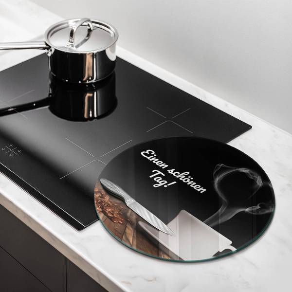 Schneidebrett Schönen Tag! Schwarz - Glas - 40 x 40 x 1 cm
