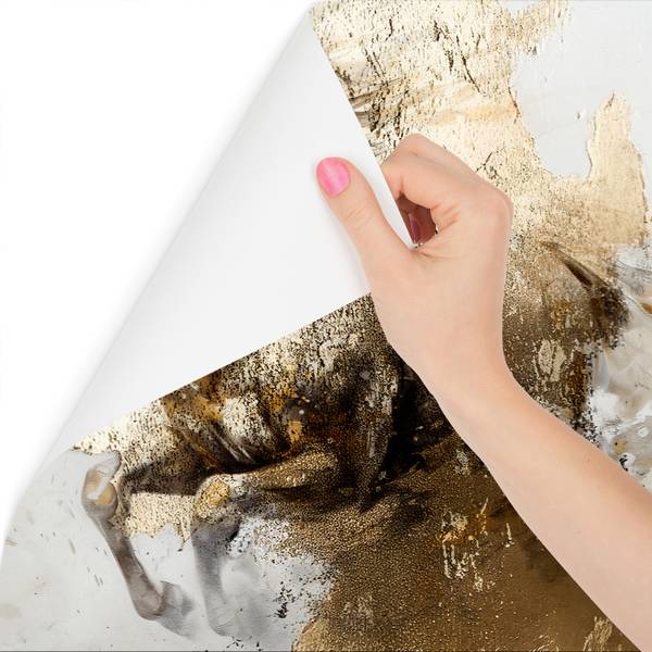 Papier Peint CHEVAL Béton Abstraction Beige - 270 x 180 x 180 cm