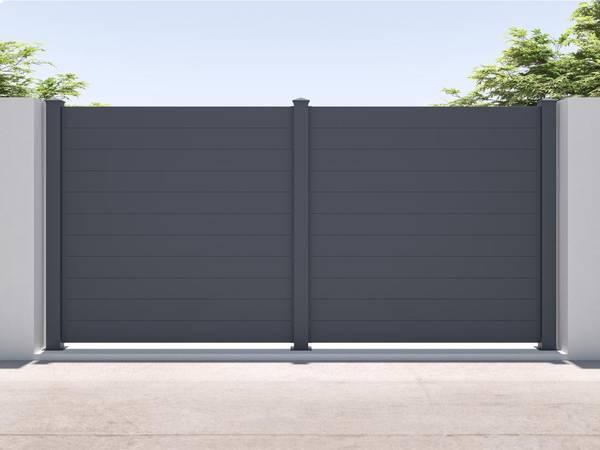 Zaun NAZARIO Grau - Metall - 15 x 171 x 168 cm