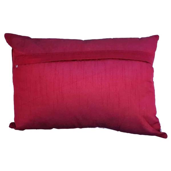 Marokkanisches Samtkissen Luka Rot - Baumwollstoff - 45 x 13 x 30 cm