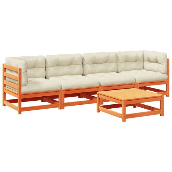 Garten-Lounge-Set 3042290-1 (5-teilig) Braun - Kiefer - 70 x 30 x 70 cm