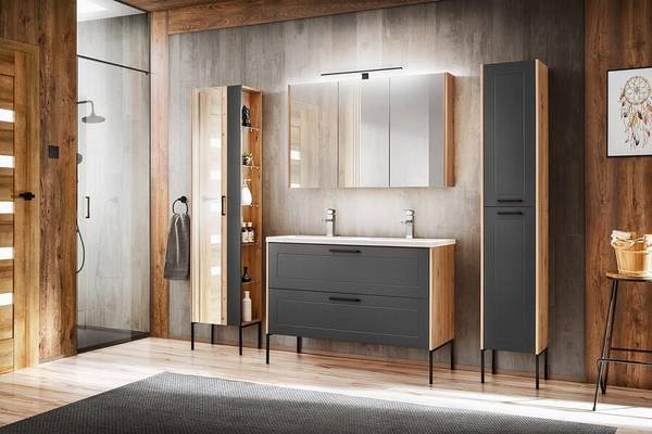 Hochschrank MADERA HC45 1D Beige - Melamin - 45 x 170 x 31 cm